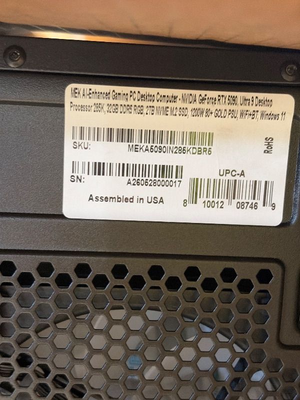 View 3 of ***MISSING RAM, CPU, GPU, SDD***UNABLE TO TEST***FOR PARTS ONLY***
ZOTAC MEK Gaming PC Desktop