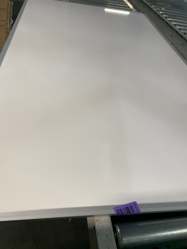 View 2 of ***minor dent in bottom right corner***VIZ-PRO Magnetic Dry Erase Board/Whiteboard, 5' X 3', Silver Aluminium Frame