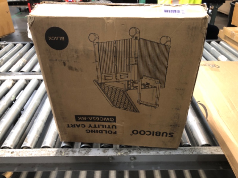 View 2 of ** PARTS ONLY MISSING HANDLE**
SUBICOO Folding Utility Cart - Black, Portable Rolling Crate