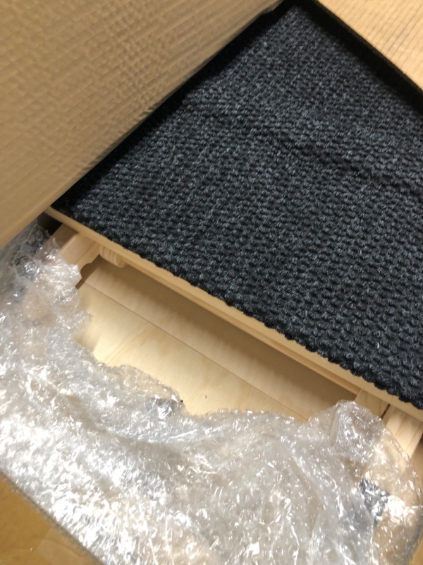 View 3 of ???? ???????? Dog Ramp for Bed, 64" Long Foldable Pet Ramp for Small Large Dogs, Dog Ramps for High Beds, High Traction with Platform 6 Adjustable Heights 24" to 30" Up to 220LBS Black