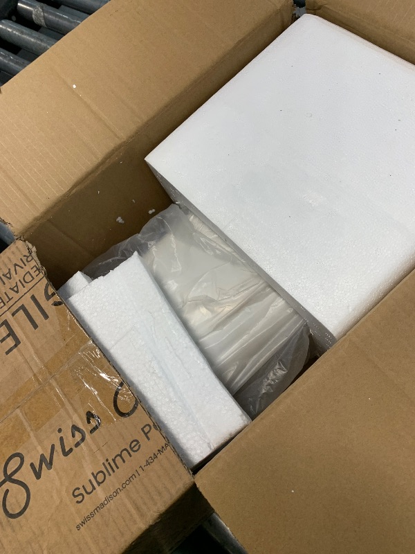 Photo 1 of ***MISSING PARTS***Sublime Rectangular Two-Piece Ceramic Pedestal Bathroom Sink in Glossy White with Overflow, Single Faucet Hole, Standard 1.75 in Drain