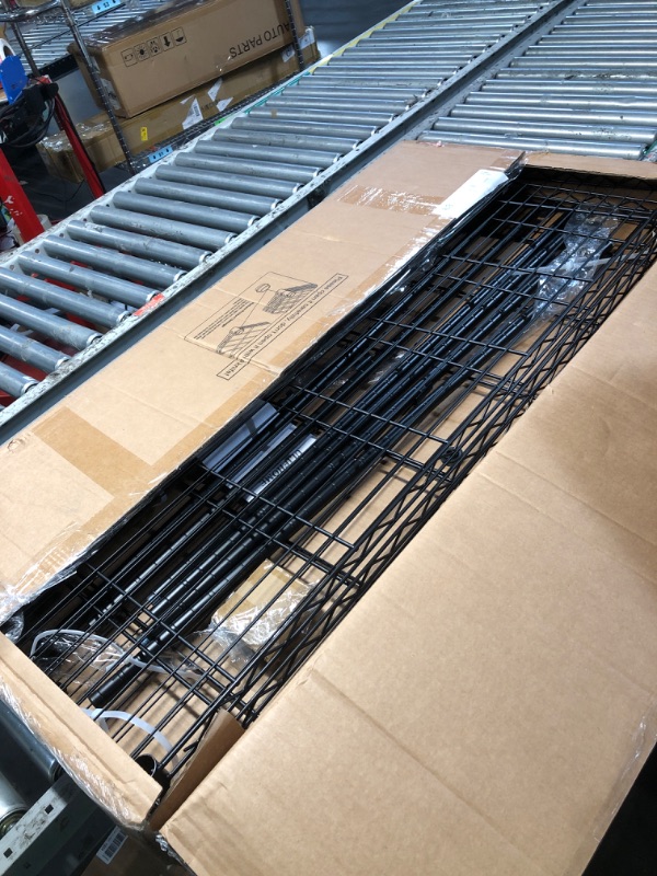 View 3 of **PARTS ONLY** ULIFHOME Rolling Clothes Rack with Adjustable Shelves and Double Rod, Black