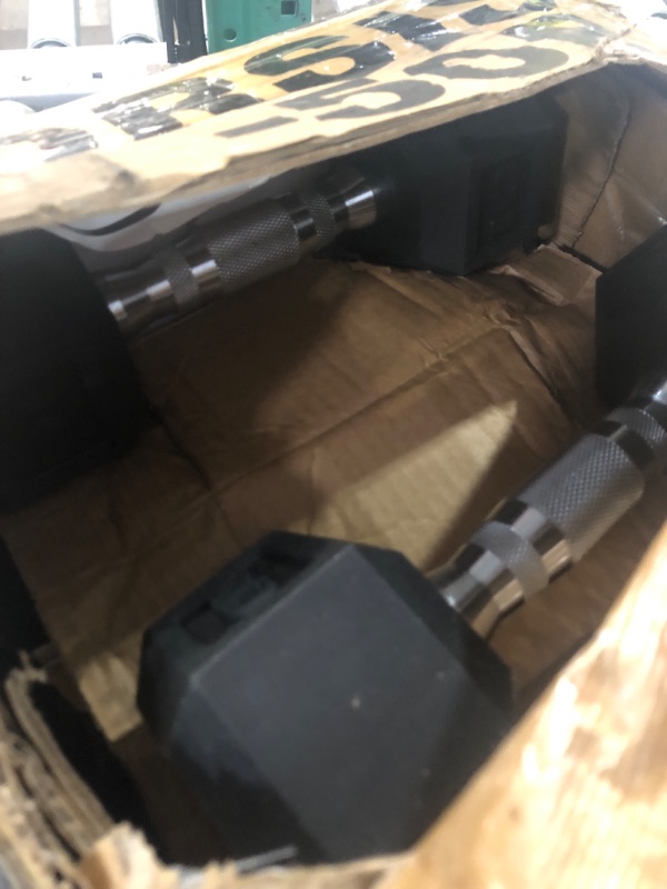 View 2 of *ONLY SET OF 10 AND 15 LBS* CAP 50lb Rubber Hex Dumbbell