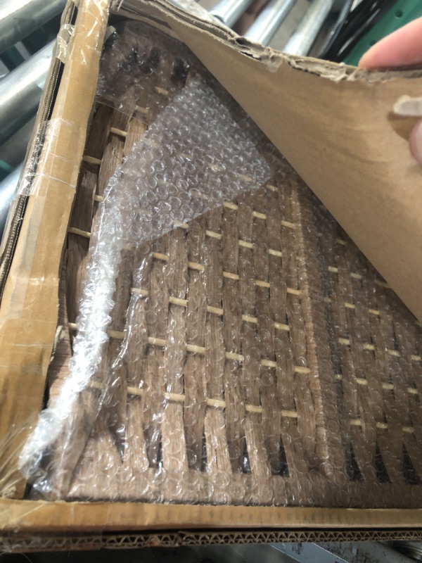 View 3 of *****USED UNKOWN IF MISSING PARTS****
 6 Panel Room Divider - 47.2" Light Brown Rattan