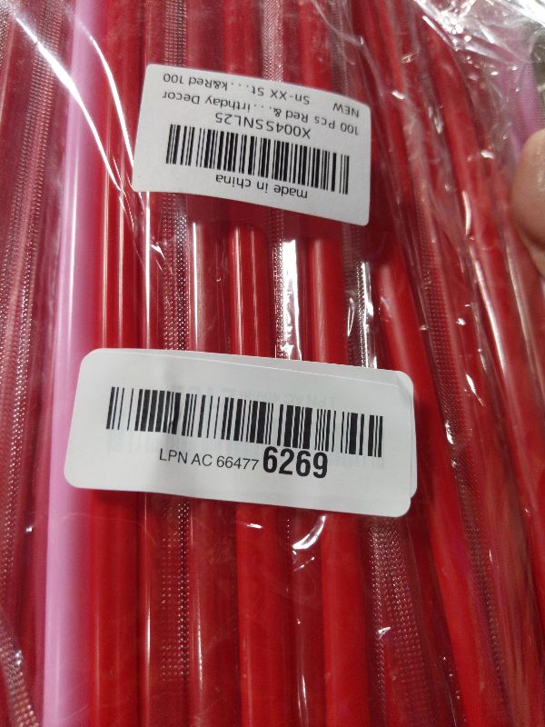 Photo 1 of 100 Pcs Red & Pink Heart Shaped Disposable Straws, Individually Wrapped Cute Plastic Drinking Straws for Valentine’s & Galentine’s Day,Cocktail Parties, Bridal Shower, Wedding & Birthday Decor