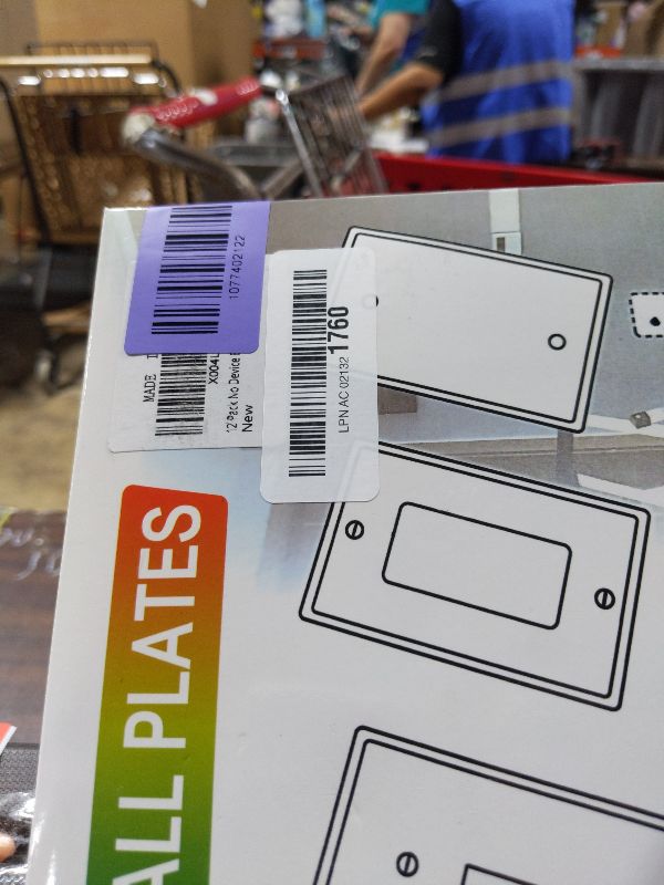 Photo 1 of 12 Pack No Device Blank Wall Plate, Standard Size 1-Gang 4.53" x 2.76" Blank Device Wall Plate, UL Listed, Unbreakable and High Temperature Resistant Light Switch Cover, White