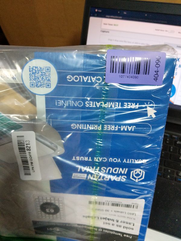 Photo 1 of 1" X 1" Matte White Printable Labels (30 Sheets, 1890 Stickers) Custom Stickers, Logo and Barcode Stickers for Laser & Inkjet Printers - Spartan Industrial Template S001