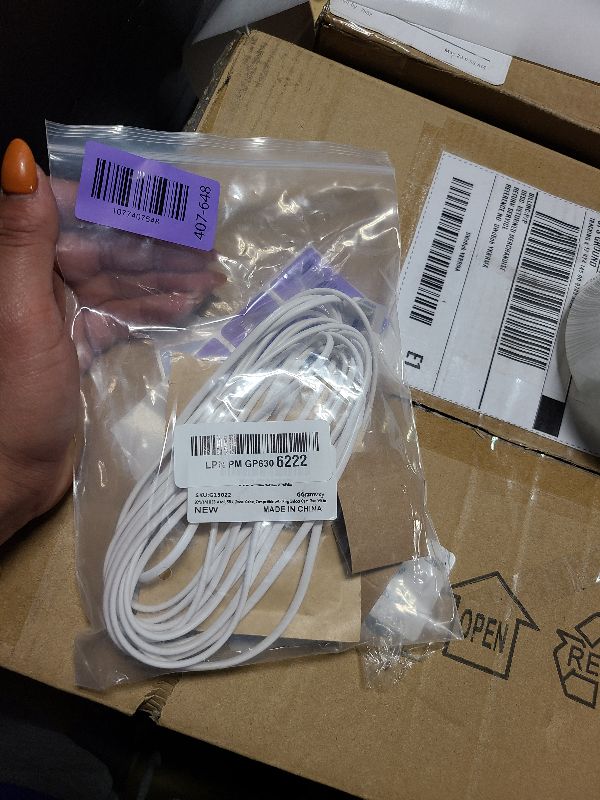 Photo 1 of 20ft USB-A to USB-C Power Cable, Compatible with Ring Indoor Cam Plus, White - Extra-Long Power Cord for Hard-to-Reach Placement (White, 20 ft)