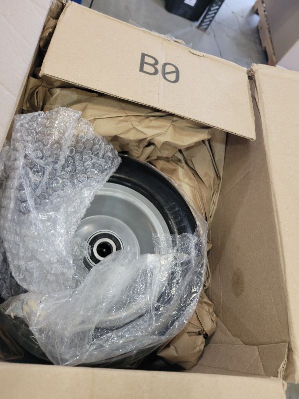 View 3 of 11x4.00-5 Lawn Mower Tires Flat Free Gray Rim with 3/4", 5/8" and 1/2" bearings, 3.6"-6.7" Centered Hub, 11x4.00-5 Tire for Zero Turn Front Lawn - 2Pack
