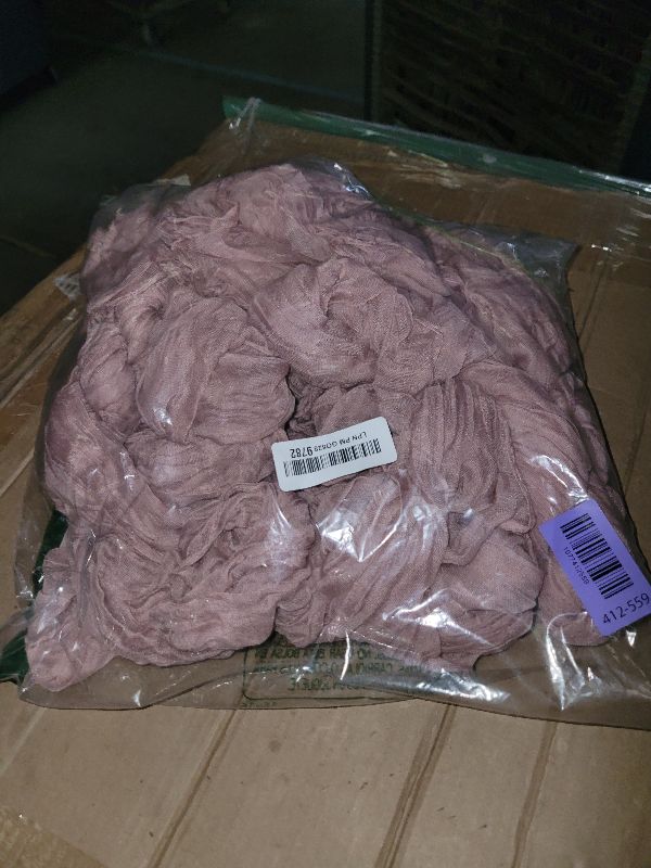 Photo 1 of 10 Pack Dusty Pink Cheesecloth Table Runner 6FT Boho Gauze Fabric Table Runner Vintage Rustic Sheer Runners for Wedding Party Bridal Baby Shower Long Table Decorations