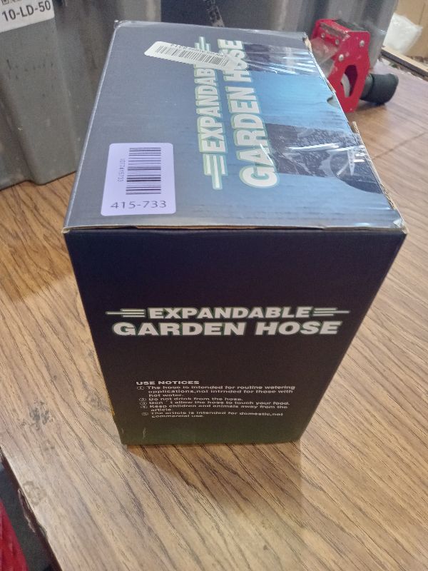 Photo 1 of 100 ft Expandable Garden Hose - Durable 3750D Fabric, 4-Layer Latex Core, Solid Brass Connectors Expanding Water hoses - 10 Spray Nozzles & Convenient Storage Bag Included