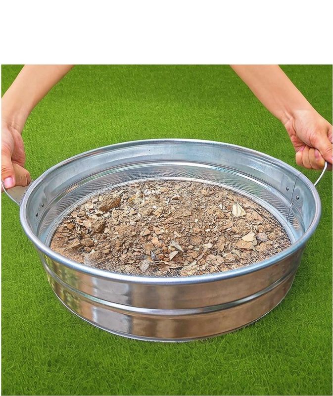 Photo 1 of '' Extra Large Soil Sifter with Handles, Compost Sifter for Gardening, Dirt Sifter,Rock Sifter,Garden Sieve for Compost Dirt Rocks Pellet Gravel Sand Leaves,Garden Tool 