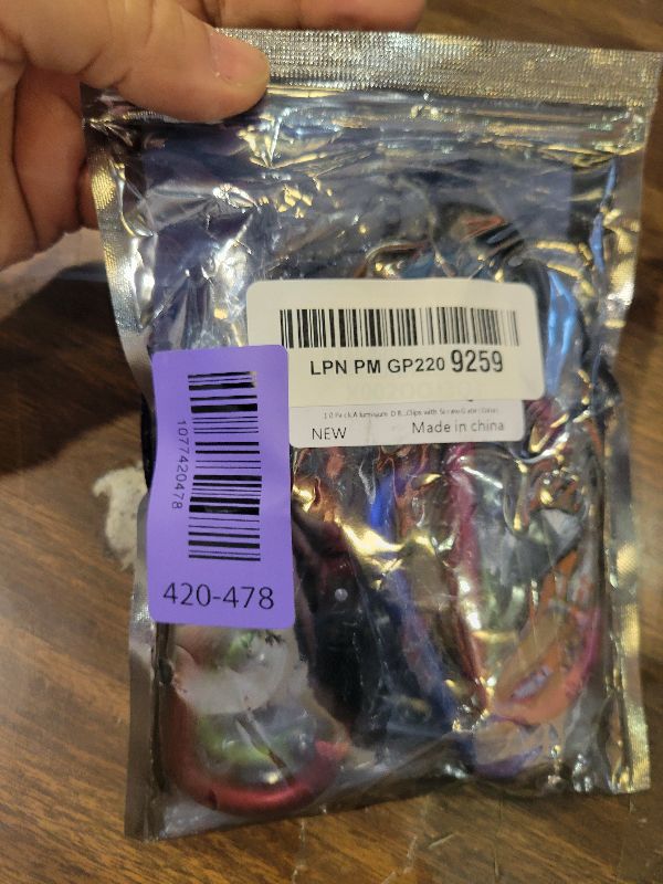 Photo 1 of 10 Pack Aluminum D Ring Key Rings Hiking Clips Locking Carabiner for Hiking Camping Fishing and Outdoor Use?Clips with Screw Gate Multicolored