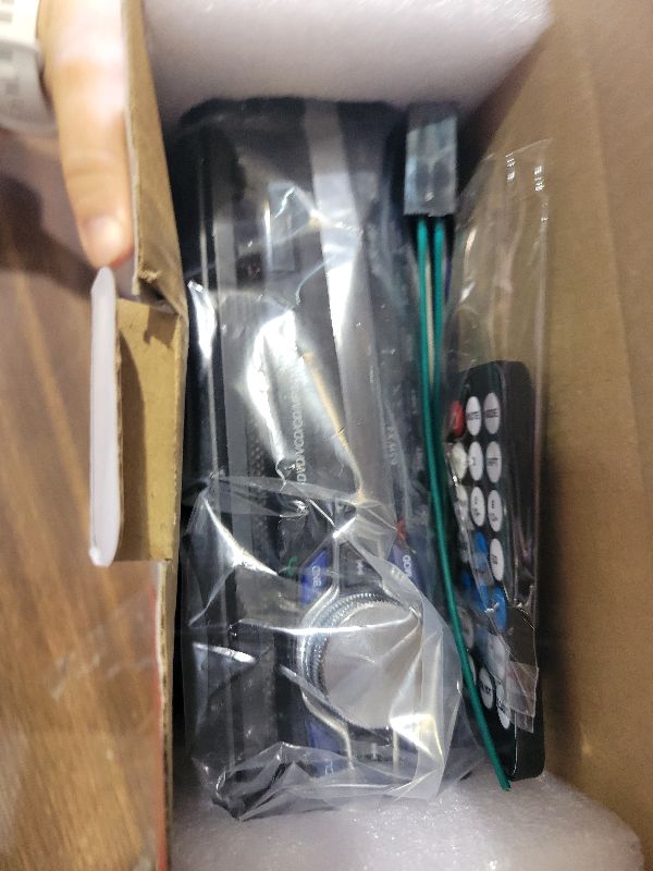 Photo 1 of 1 Din 12V Car Radio, VCD DVD CD Player Vehicle MP3 Stereo Player, Audio Stereo Receiver Support Bluetooth/FM/SD/USB/AUX/U Disk