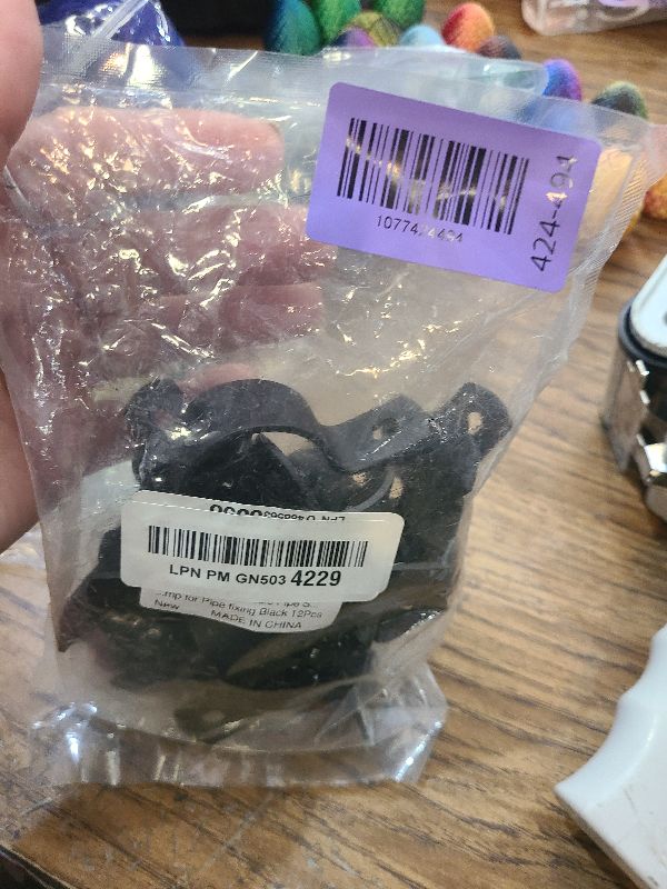 Photo 1 of 1 Inch DN25 Pipe Strap 12Pcs, Two Hole Fixing U Bracket, Rigid Pipe Strap Clamp for Pipe Plumbing System, Black U Clamps