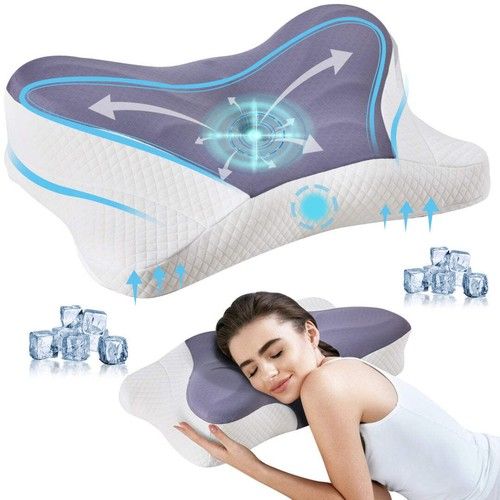 Photo 1 of 2 Pack Memory Foam Pillow, A Cooling Type Sleep Pillow Designed To Provide Neck