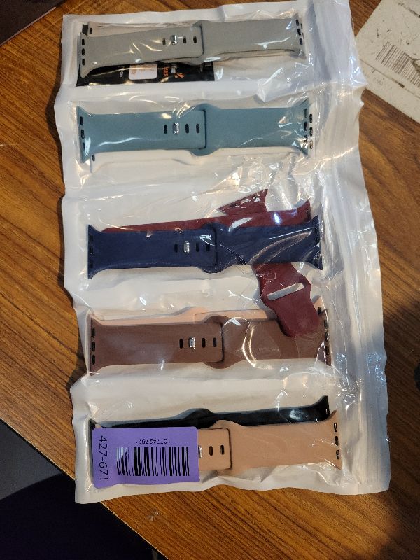 Photo 1 of 10 Pack Silicone Bands Compatible with Apple Watch 38mm 40mm 41mm 42mm 44mm 45mm 46mm 49mm Women Men, Soft Waterproof Replacement Wrist Sport Band for iWatch Series 11 10 9 8 7 6 5 4 3 2 1 SE Ultra