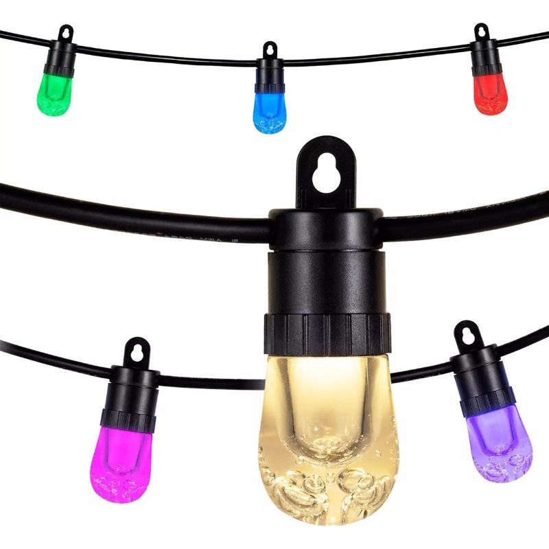 Photo 1 of EcoScapes 24 Wi-Fi Color-Changing LED Café Lights by Enbrighten (12 Bulbs)