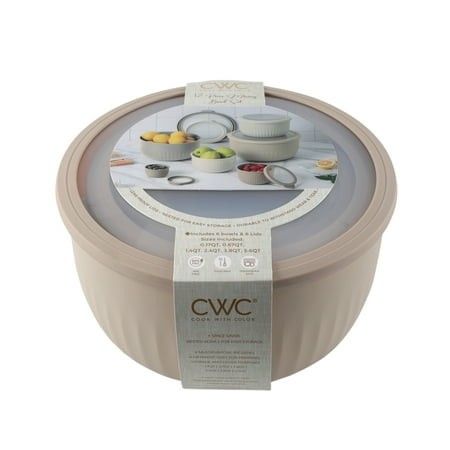 Photo 1 of Cook with Color 12-Piece Silicone Nesting Mixing Bowl Set with Lids for Kitchen Dishwasher & Microwave Safe White