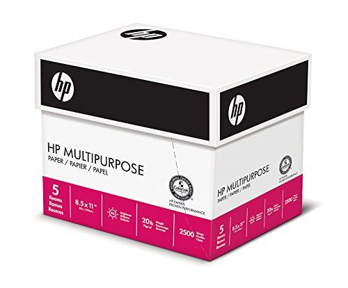 Photo 1 of  HP Printer Paper Multipurpose 8.5 X 11 20 Lb. 96 Bright 5 Ream Case - 2500 Sheets 