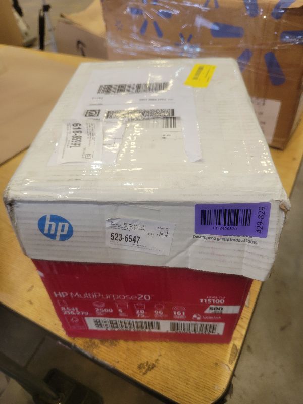 Photo 1 of  HP Printer Paper Multipurpose 8.5 X 11 20 Lb. 96 Bright 5 Ream Case - 2500 Sheets 