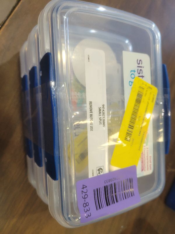 Photo 1 of Sistema 1.4 Cup Small Split to Go Food Storage Container Blue Pack 3