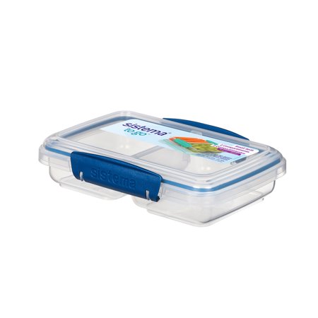 Photo 1 of Sistema 1.4 Cup Small Split to Go Food Storage Container Blue Pack 3