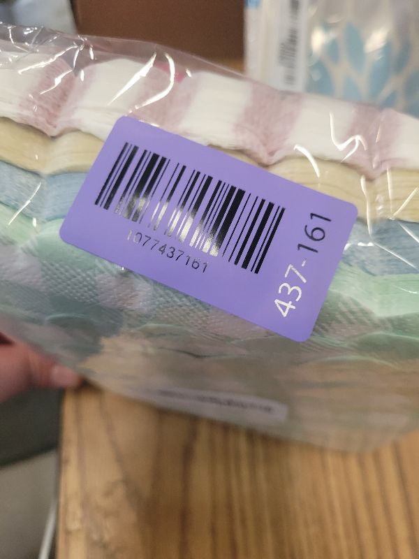 Photo 1 of 100Pcs Multicolor Scalloped Gingham Napkins, 6.5x6.5 Inch Disposable Paper Cocktail Napkins for Birthday Wedding Summer Pastel Mother's day Party Decor (25 * 4 Colors)