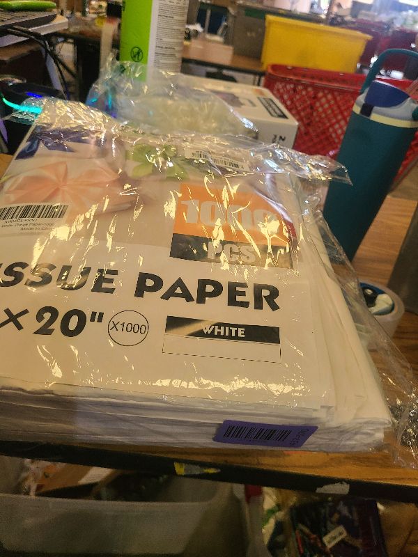 Photo 1 of 1000 Sheets White Tissue Paper, 14" X 20" Tissue Papers Bulk for Christmas Wedding Birthday Showers Valentine's Day Flower Decoration, Tissue Paper for Gift Bags, Crafts, Packaging, Storage, Art