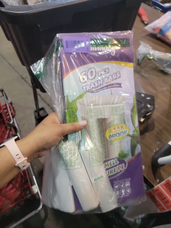 Photo 1 of 10 Gallon 60pcs Medium Clear Trash Bags Strong Clear Garbage Bags, Bathroom Trash Can Bin Liners, Plastic Bags for Office Home Kitchen, Waste Basket Liner, Fit 30 Liter, 10 Gal(10G60-Clear)