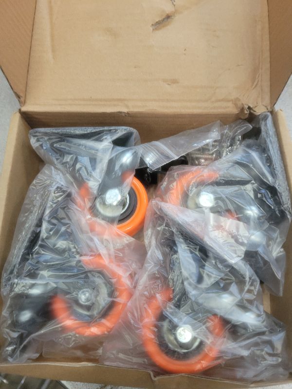 Photo 1 of 2 Inch Caster Wheels Set of 4, Dual Locking Small PU Casters 150LB Each, 360° Swivel Casters for Furniture, Cart & Workbench – Quiet, Smooth & Floor Safe