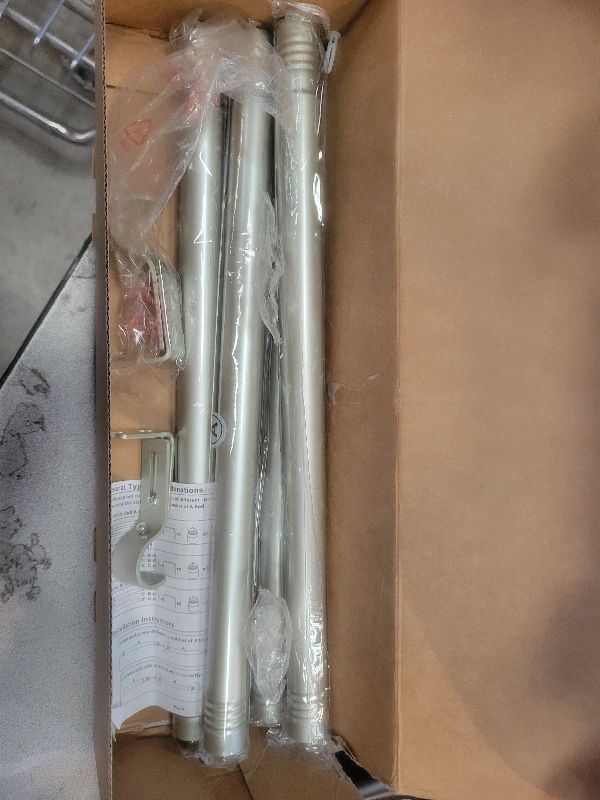 Photo 1 of 1” Diameter Silver Curtain Rod Itself is 30-60 inch 2 Pack, Fit 30 to 56 Windows with Heavy Duty Adjustable Telescopic Rod?Splicing Metal Extra Long Curtain Rod for Windows Sliding Glass Door