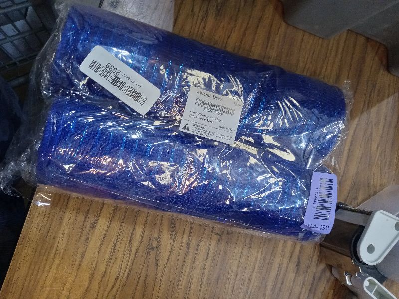 Photo 1 of 2 Pcs Deco Mesh Ribbon Rolls 10 Inch 10 Yards(30 ft) Decorative Mesh Fabric with Foil for Wreaths Christmas Tree Ribbon Door DIY Craft Halloween Decor Wedding Party Supplies (Royal Blue, 2Pcs)