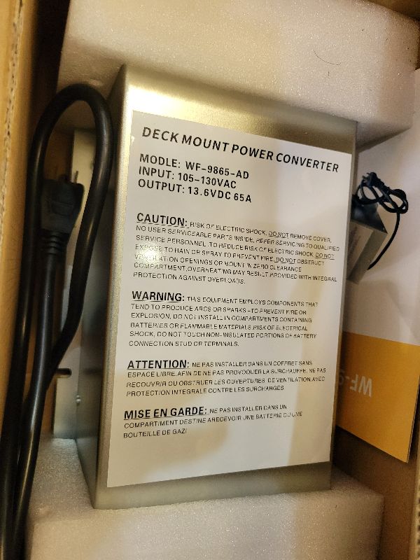 Photo 1 of ??????? WF-9865-AD 65 Amp RV Power Converter Charger, Replace for RV Camper WF-9800 Series, WF-9865, WF-9865-AD, for Lead-Acid/Lithium Battery Three-Stage Charge Rv Converter 65 Amp