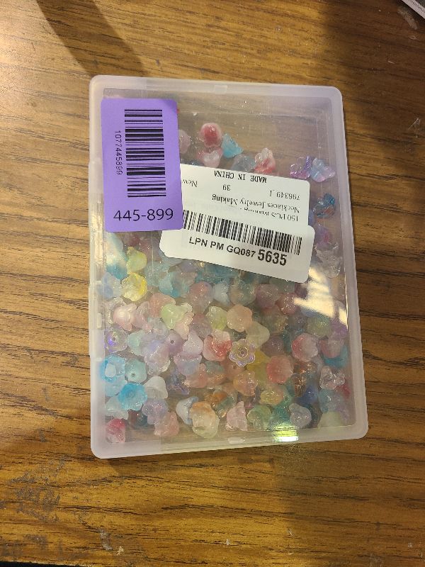 Photo 1 of 150 PCS Making Mixed Color Trumpet Flowers Bead Glass Lily Bell Flower Beads, Bulk Bell Flower Spacer Bead Gradient Clear Cute Beads Charms for Bracelets, Necklaces Jewelry Making