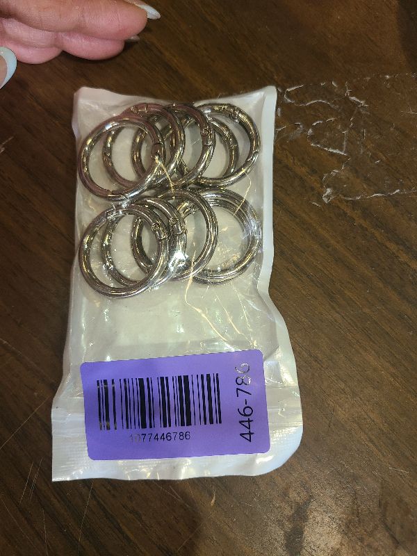 Photo 1 of 10Pack 1 Inch Metal Spring O Rings Clip Keychain, Round Carabiner Clips Keyrings Snap Hook Buckle, Purse Shoulder Bag Chain Rings Clip Replacement Paracord Keychain Lanyard Leather DIY Crafts (Silver)