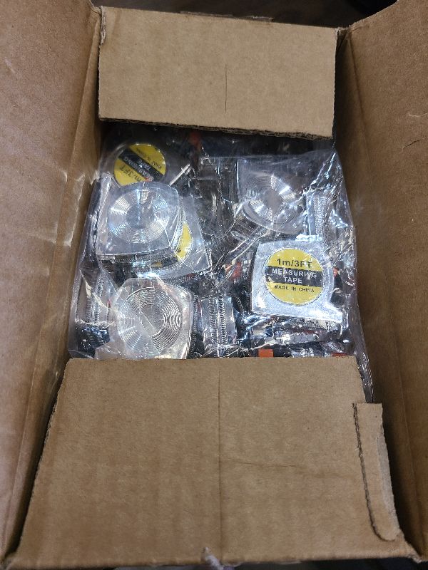 Photo 1 of 100 Pcs Mini Tape Measure Keychains, 1.5 Inch Retractable Measuring Tapes with Slide Lock, 1m/3ft Ruler Key Rings for Party Favors, DIY Projects, Gifts, Classroom Rewards, Bulk Event Supplies