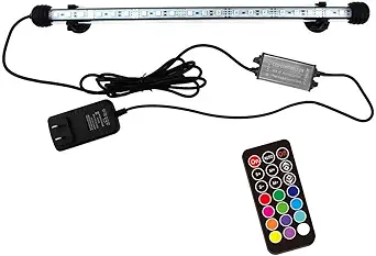 Photo 1 of 15 inches LED Aquarium Light, 2.5W Fish Tank Light Underwater Light Submersible Crystal Glass Lights, 21 LED Beads 12 Colors 19 Modes Brightness Adjustable Memory Function IP68 Waterproof