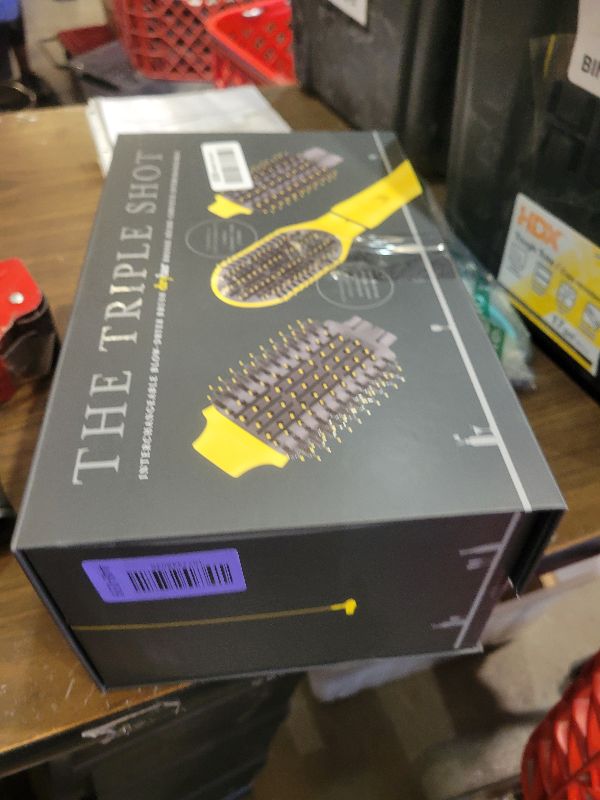 Photo 1 of *MISSING PARTS* Drybar The Triple Shot Interchangeable Blow-Dryer Brush – Three Looks, One Hair Tool – Salon Styling Brush for Faster Blowouts