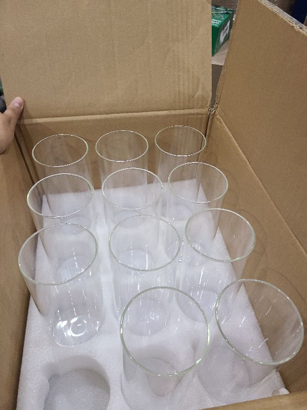 Photo 1 of 12 Pack Glass Cylinder Vases 8 Inch Tall Clear Flower Vase for Centerpieces, Hurricane Floating Candle Holder Wedding Decorations, Floral Vase Bulk for Table Shelf Party Home Deco (8 x 3.35 Inch)