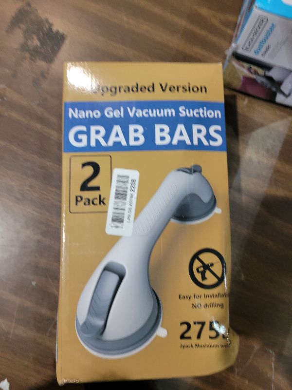 Photo 1 of 2 Pack Grab Bars for Shower Handle, Elderly Assistance Products, Seniors Removable Bar Safety, Suction Cup Handles for Bathtubs and Showers/Bathroom/Walls, Heavy Duty Handrails Grip 500lbs,No Drilling