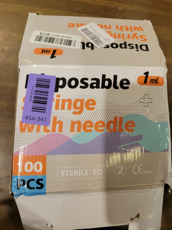 Photo 1 of 1ml 30G 1/2"(12.7mm) Syringes, Disposable Individual Package (100pcs)