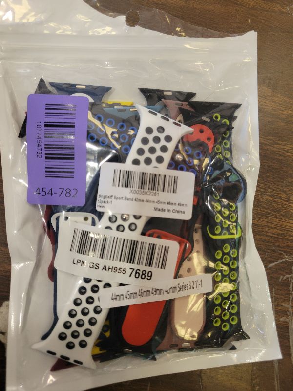 Photo 1 of 12 Pack Compatible with Apple Watch Band 49mm 45mm 46mm 44mm 42mm 41mm 40mm 38mm, Breathable Soft Silicone Sport Replacement Strap Men Women for iWatch Series 10 9 8 7 6 5 4 3 2 1 SE Ultra