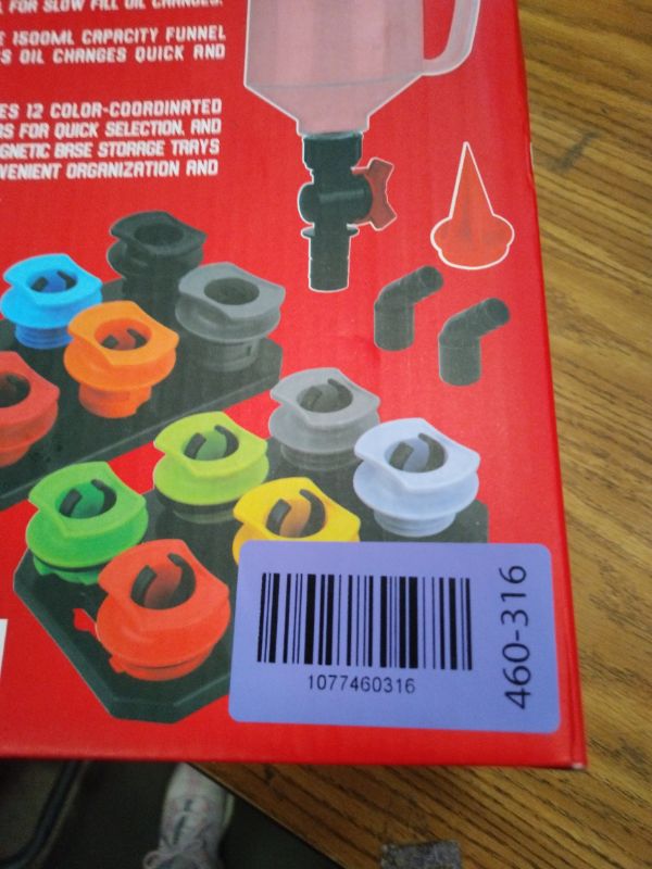 Photo 1 of 18-Piece Engine Oil Funnel Kit, 1.59QT/1.5L Automotive Oil Funnel Set with 12 Adapters, Elbow Fitting, Arrow Screen and Magnetic Storage Hooks Tray, Compatible with GM, Ford, BMW, Audi, Land Rover Etc
