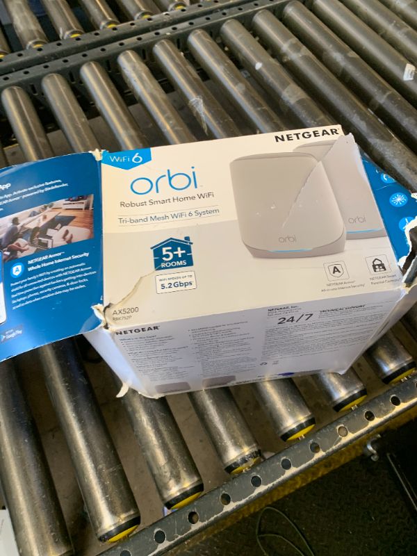 Photo 1 of NETGEAR Orbi Whole Home Tri-Band WiFi 6 Mesh Network System (RBK752P) – Router with 1 Satellite Extender, Security Features, Coverage up to 5,000 sq. ft., 75 Devices, AX5200 802.11ax (Up to 5.2Gbps)