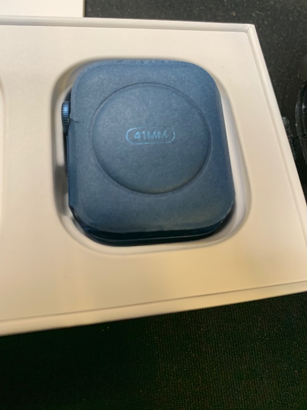 Photo 1 of Apple Watch Series 7 [GPS 41mm] Smart Watch w/Blue Aluminum Case with Abyss Blue Sport Band. Fitness Tracker, Blood Oxygen & ECG Apps, Always-On Retina Display, Water Resistant