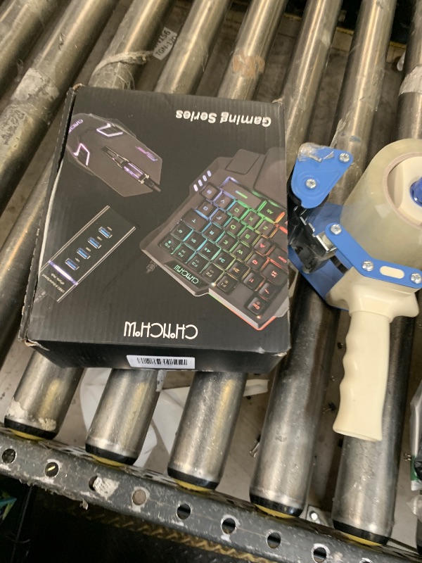 Photo 1 of One Handed Half Keyboard Mouse USB Spilitter Type-C Adapter Gaming Combo with RGB LED Backlit 7200DPI CPI Customize 4 Port Adapter Mini Size Small Wired Set for LOL/Wow/fortnite/Dota/PUBG