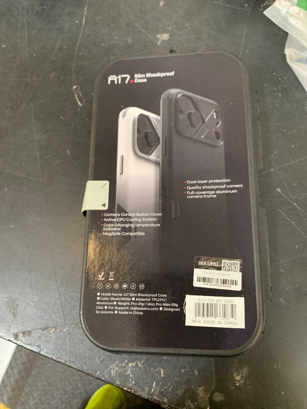 Photo 1 of Aulumu A17 Shockproof iPhone 17 Pro Case | with Camera Control | CoolHyper | Aluminum Alloy Camera Frame | Multi-Layer Composite Protection - Black