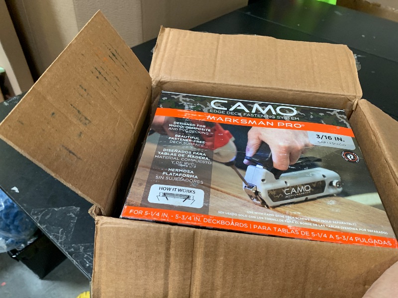 Photo 1 of CAMO MARKSMAN Pro Kit, Deck Tool, 1750 Edge Screws & Bits, Edge Fastening Installation, 3/16" Spacing, Fits 5-1/4-5-3/4" Composite Decking