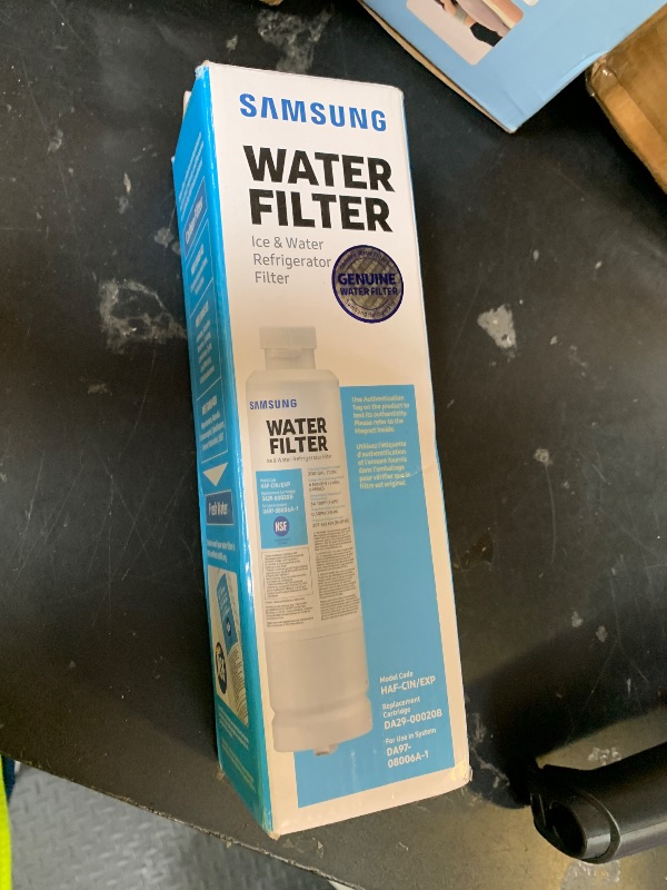 Photo 1 of SAMSUNG Genuine Filter for Refrigerator Water and Ice, Carbon Block Filtration for Clean, Clear Drinking Water, 6-Month Life, HAF-CIN/EXP, 1 Pack